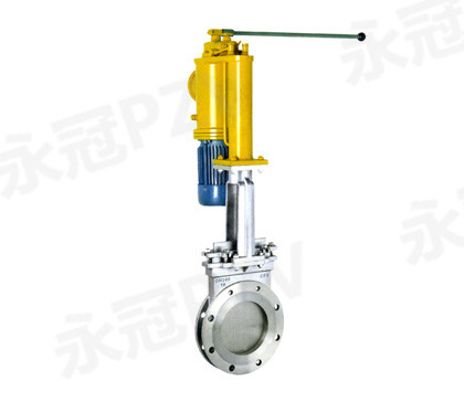 Manual hydraulic flange knife gate valve